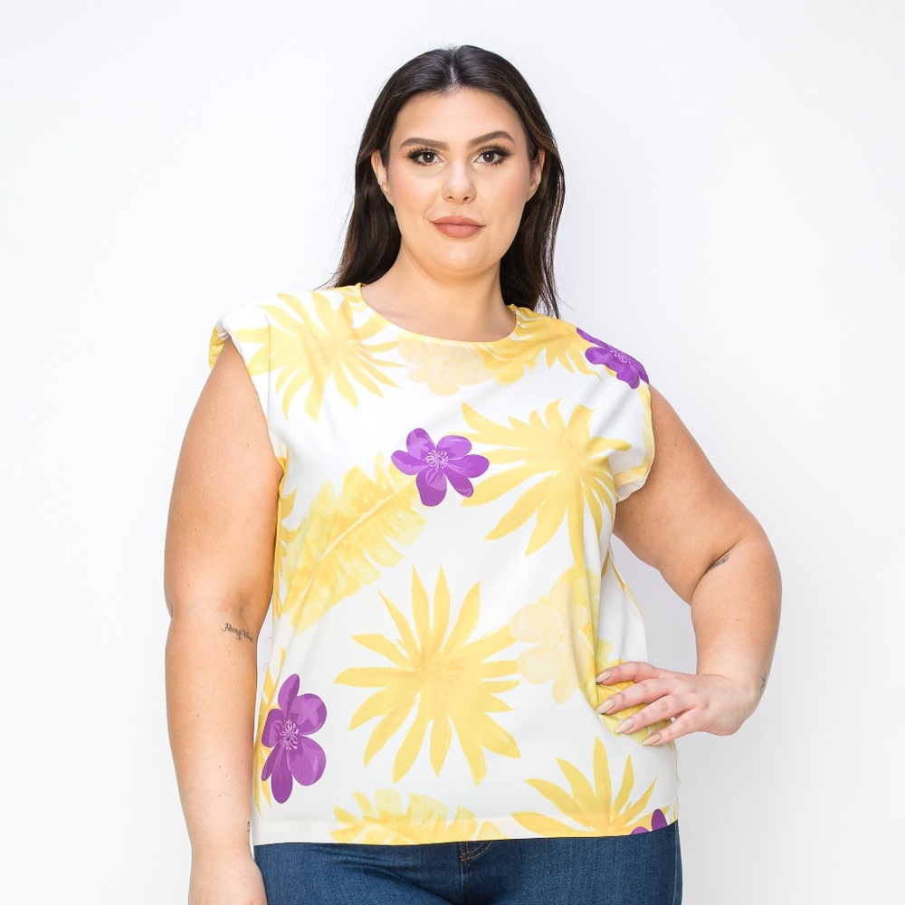 B-109-2，Print top，Plus Size ，Curve Size，Brand new